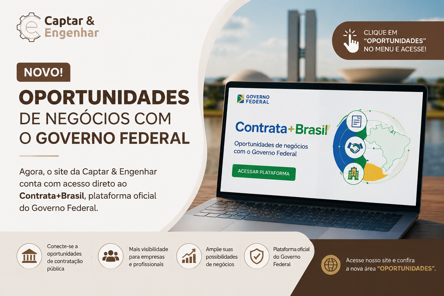 Captar & Engenhar amplia acesso a oportunidades de negócios com o Governo Federal