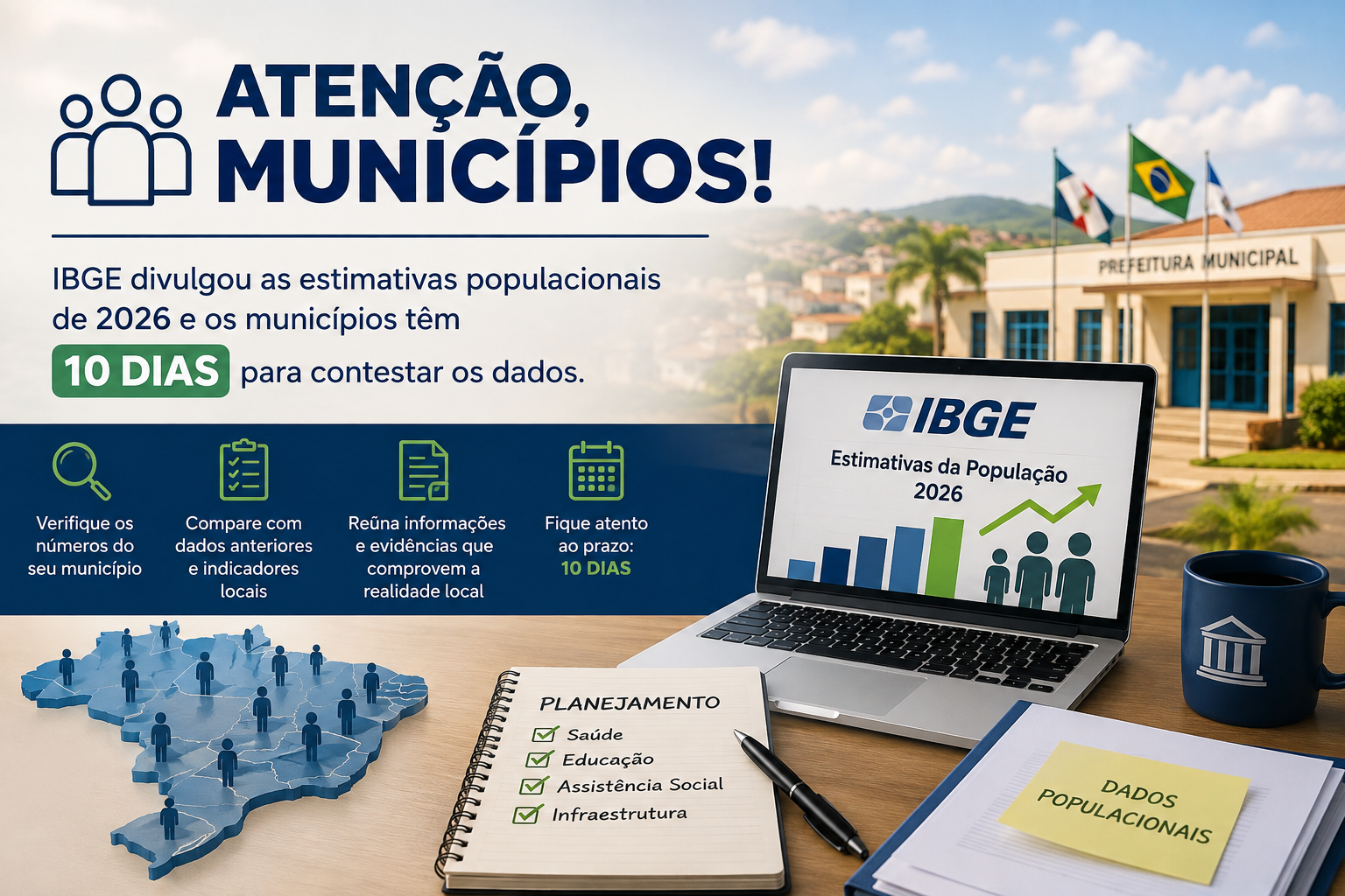 Municípios têm prazo para revisar estimativas populacionais divulgadas pelo IBGE
