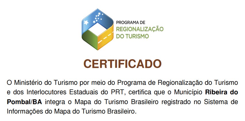 Ribeira do Pombal de Volta ao Mapa do Turismo Brasileiro